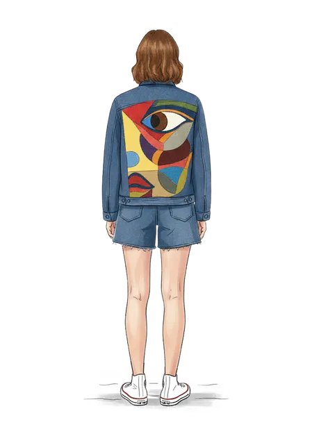 Illustration of the GAZE jacket from the back