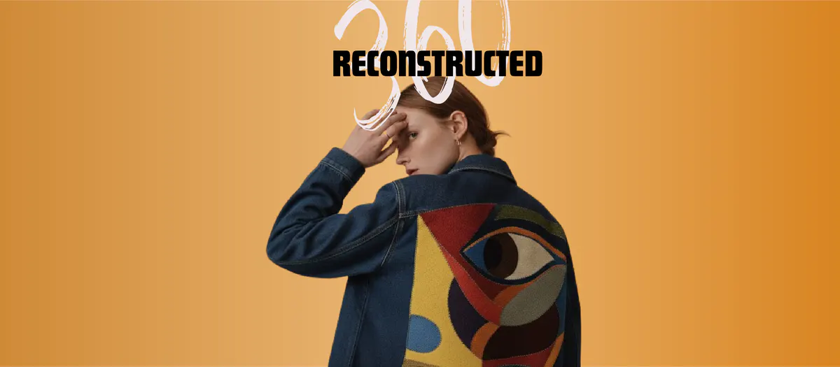 360 Reconstructed: the GAZE jacket on an ochre backdrop