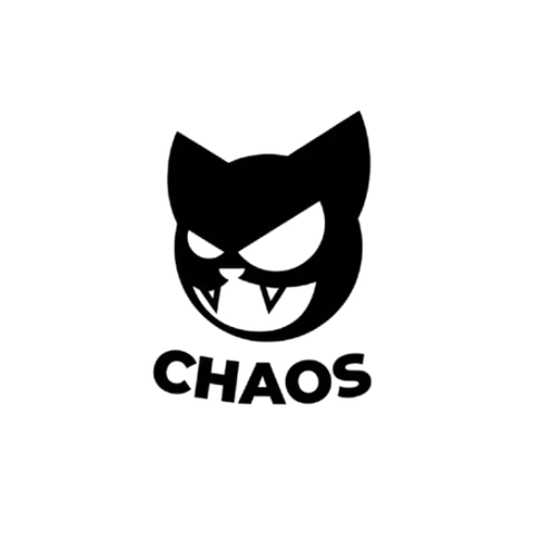 CHAOS logo: a cat-eared C with fangs