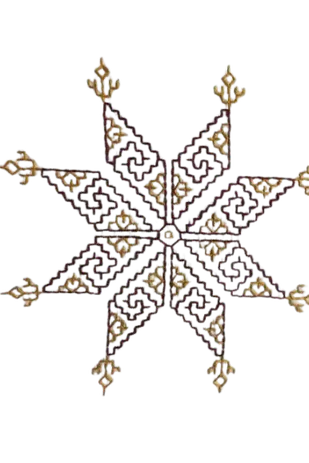 Kasuti embroidery: a geometric eight-point star in counted stitches