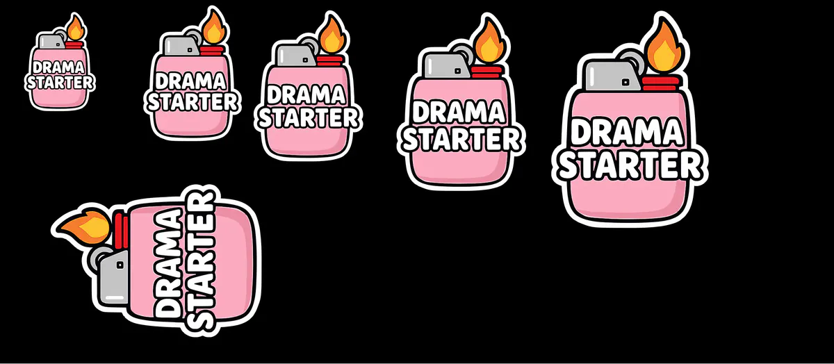 Drama Starter graphic graded across sizes