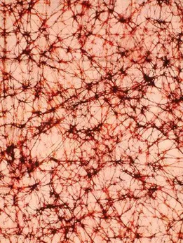 Batik on cotton fabric with crackle texture