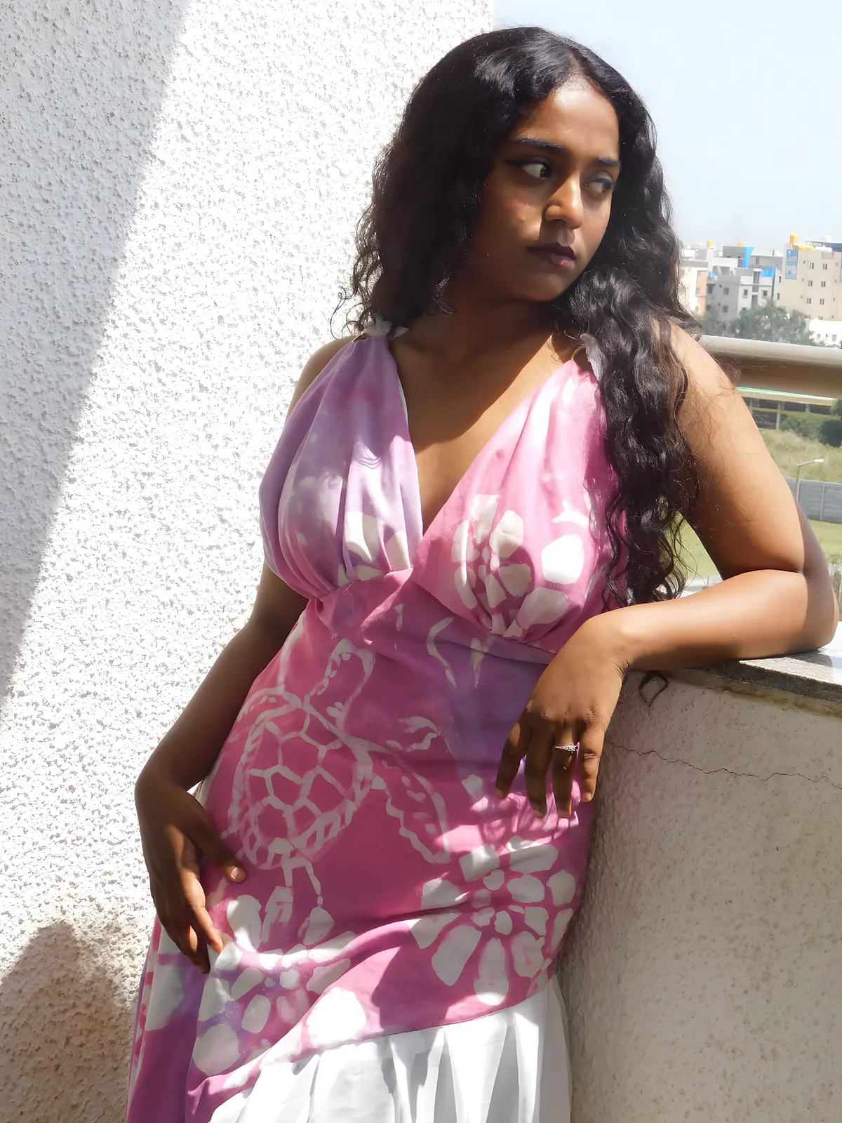 The batik gown, front view