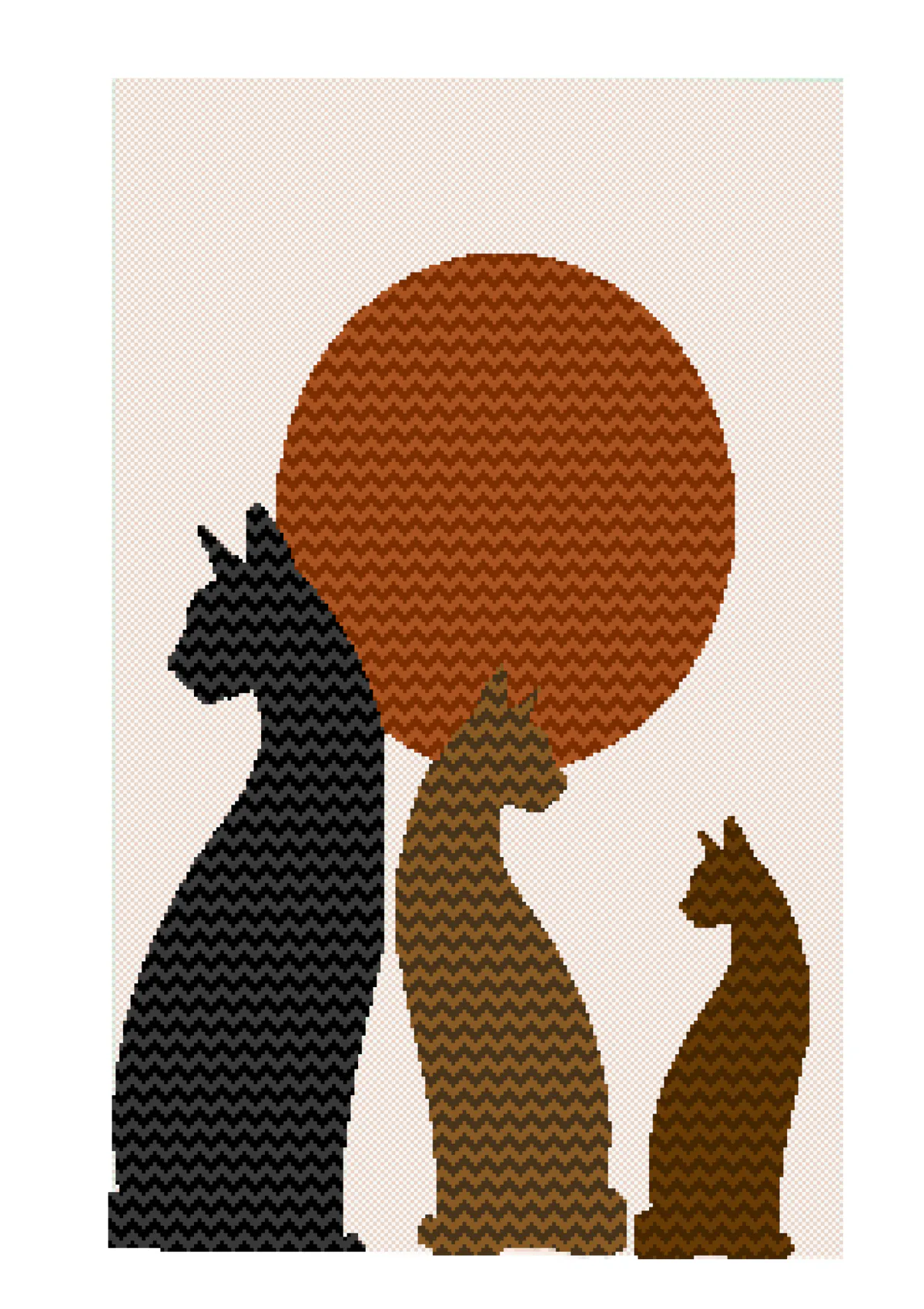 Cat silhouettes woven in pointed twill