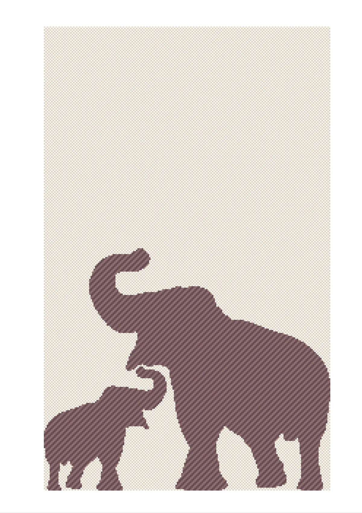 Elephant motif woven in twill